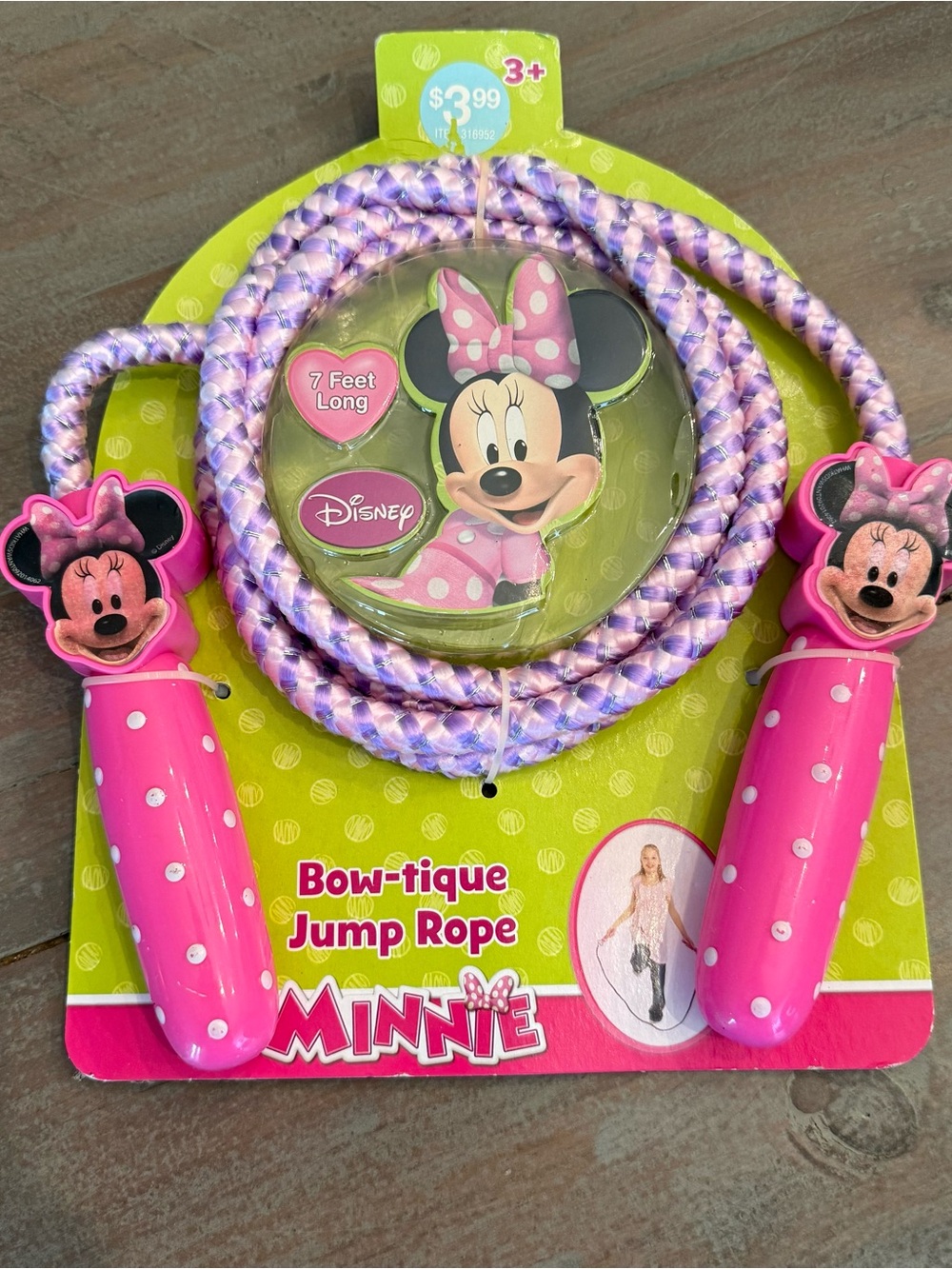 Girls Kids Disney Deluxe Bow-tique Jump Rope 7 Feet Minnie Mouse New
